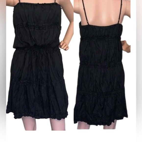 Theory Dresses & Skirts - Theory Mini Ruffle Silk
Cami Dress size 4 Black MN
Used​